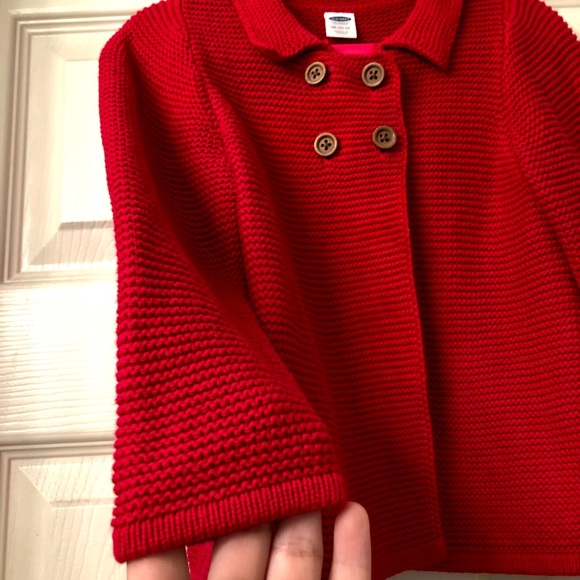 Girls Old Navy Knit Buttoned Red Sweater 18-24 Months - Picture 2 of 6